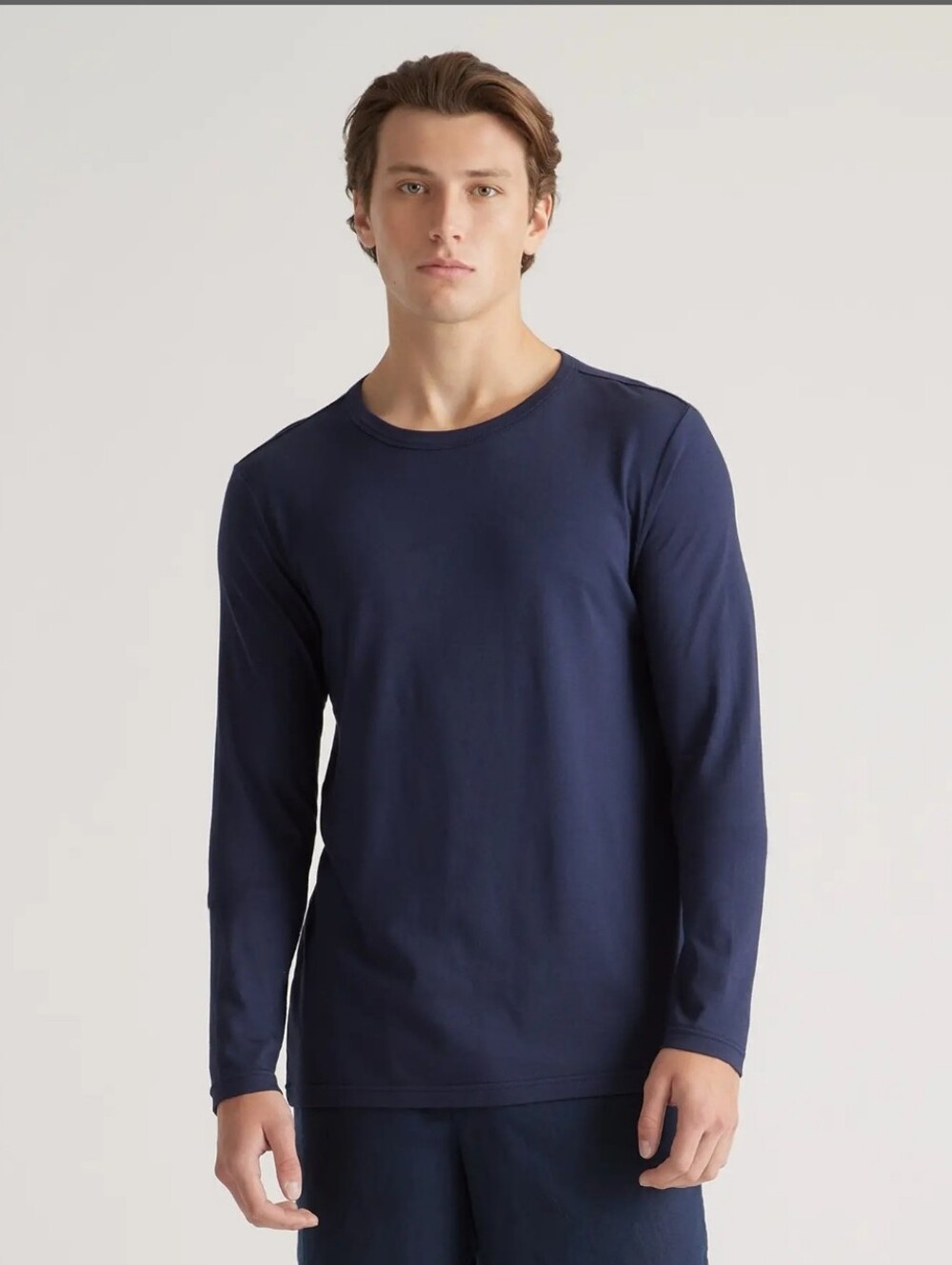 Bombas Men's Long Sleeve  Navy Pima Cotton Long Sleeve T-Shirt- Size Large